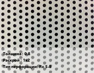Лист перфорированный 0.8 1х2 Rv 5-8